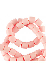 Polymer tube beads 6mm - Vintage pink